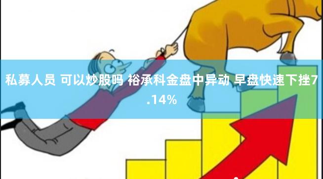 私募人员 可以炒股吗 裕承科金盘中异动 早盘快速下挫7.14%