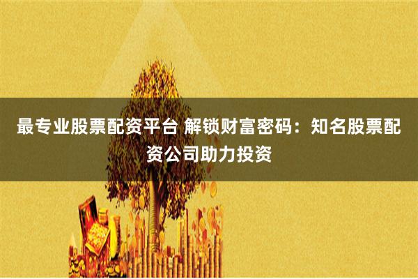 最专业股票配资平台 解锁财富密码：知名股票配资公司助力投资